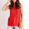 Social Club Knit Vest Top in Red Image 1