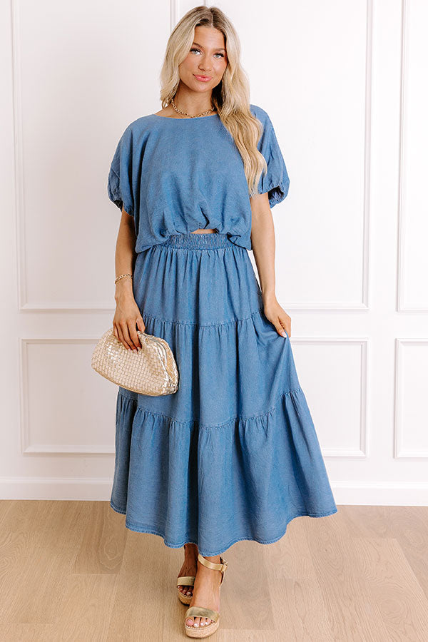 Small Town Cutie Chambray Bubble Top Image 4