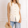 Social Club Knit Vest Top in Cream Image 2