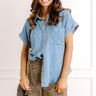 Chit Chat Over Coffee Denim Button Up Image 1