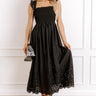 Call It Serendipity Smocked Eyelet Midi Dress in Black Image 1