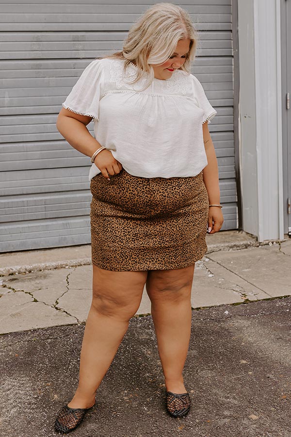 The Carlie High Waist Leopard Mini Skirt Curves Image - 4