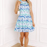 Tropical Holiday Mini Dress in Blue Image 1