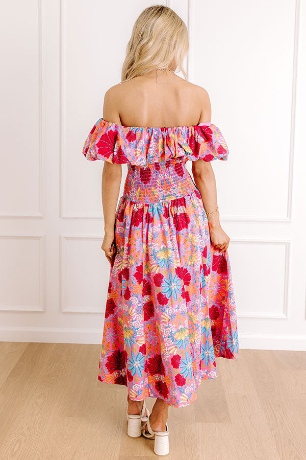 Fiesta Bloom Smocked Midi Dress Image 5