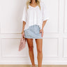 Simple Sway Oversized Crop Tee In White Image 1