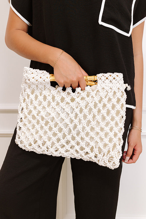 Coastal Cutie Crochet Clutch in Ivory Image 1