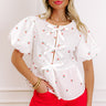 Cherry On Top Front Tie Embroidered Top Image 1