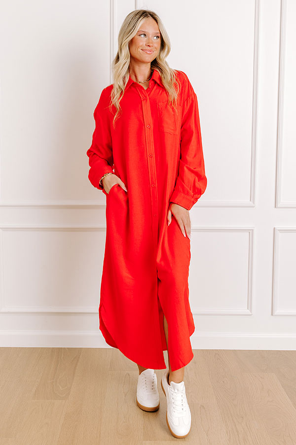Chic Vibes Button Down Midi Dress Image 2
