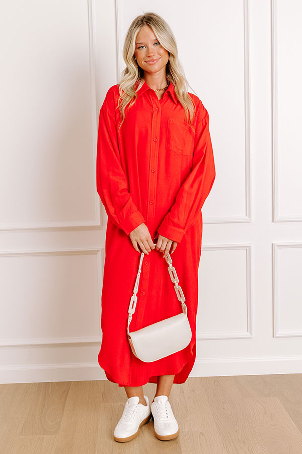 Chic Vibes Button Down Midi Dress Image 3
