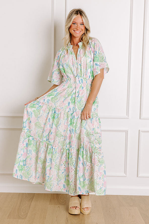 Picking Tulips Floral Eyelet Midi Dress Image 2