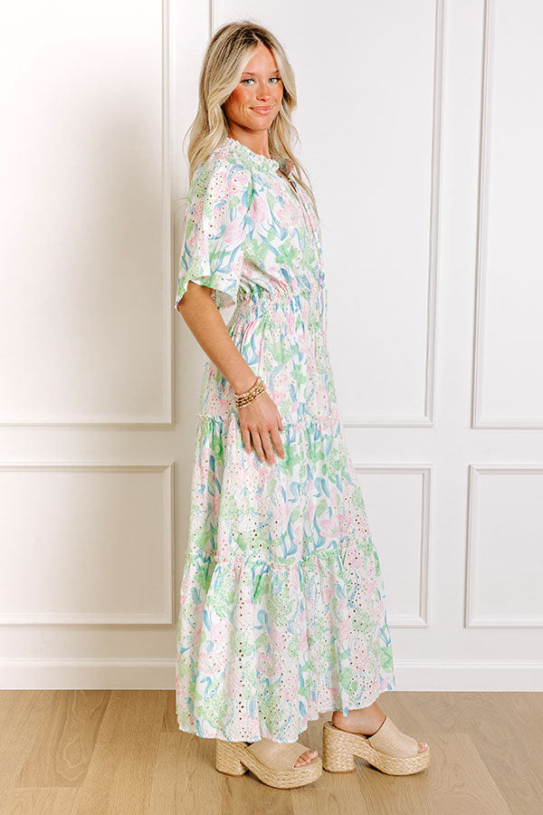 Picking Tulips Floral Eyelet Midi Dress Image 4