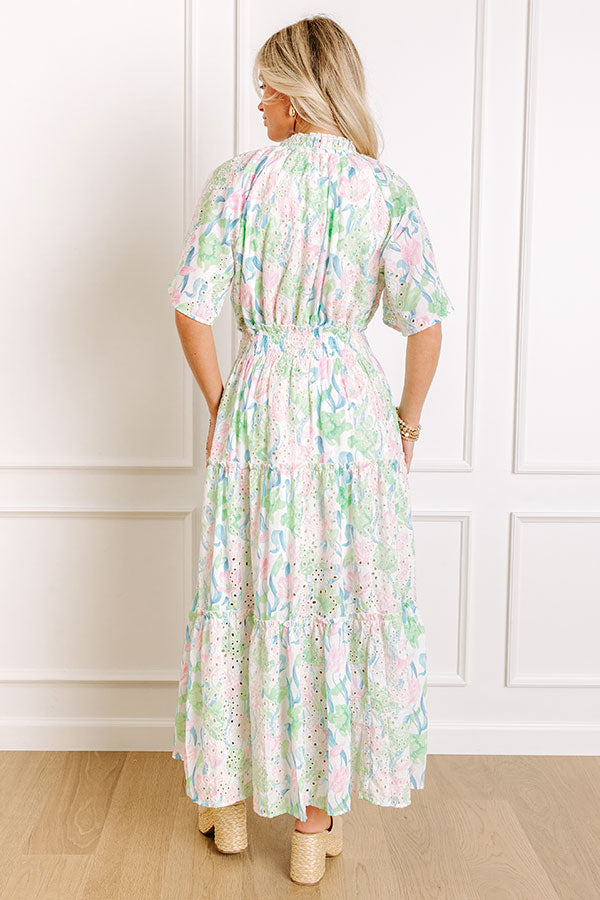 Picking Tulips Floral Eyelet Midi Dress Image 5