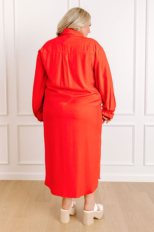 Chic Vibes Button Down Midi Dress Curves Image 5