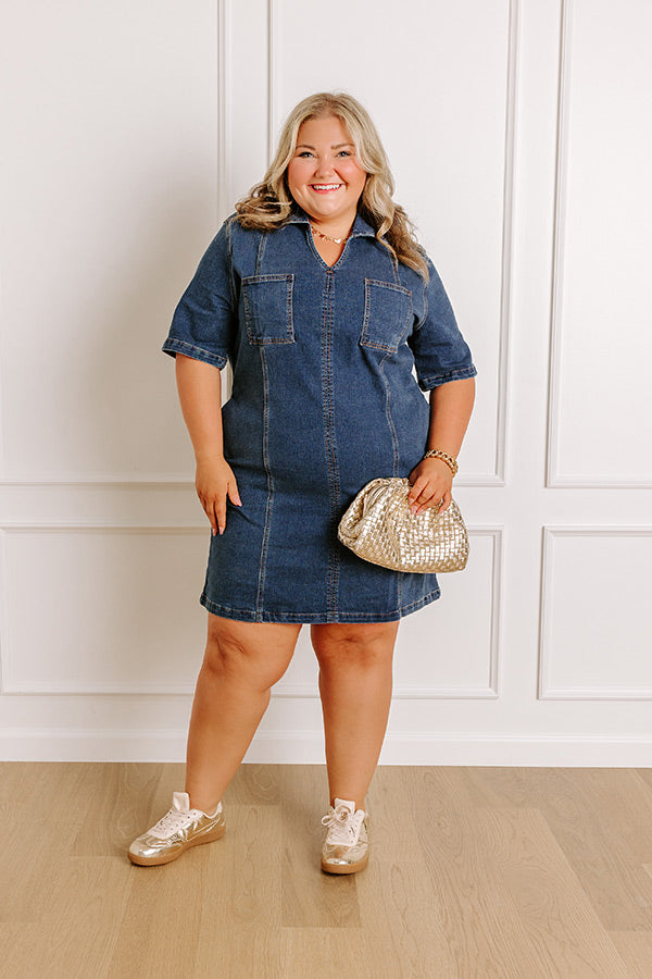 Darling Moment Denim Mini Dress Curves Image 1