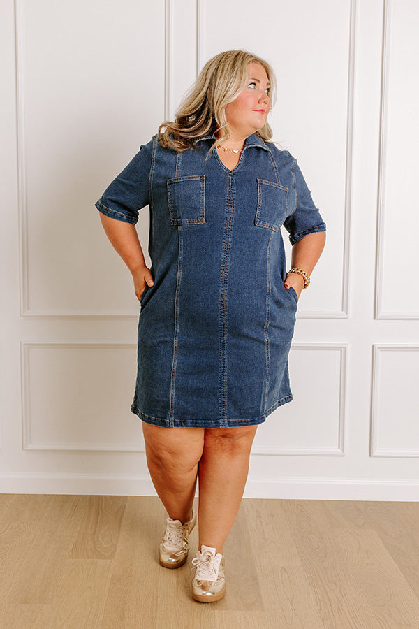 Darling Moment Denim Mini Dress Curves Image 3