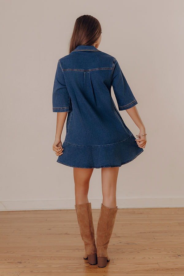 Simply Sweet Denim Mini Dress Image - 3
