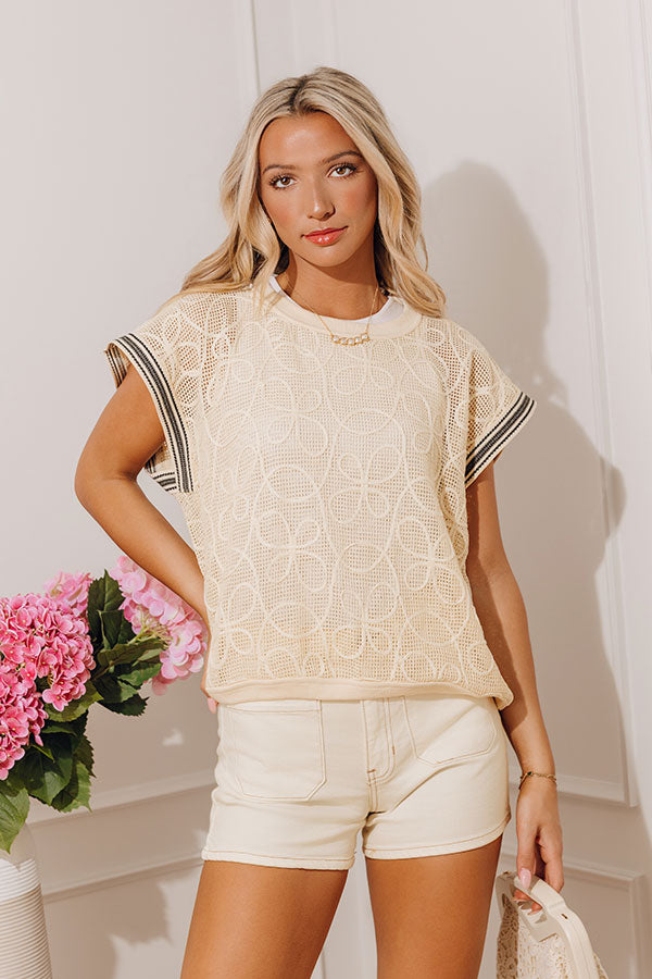 Sicily Bound Knit Mesh Top Image - 1