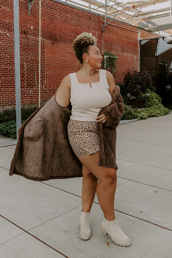 RISEN Georgia High Waist Leopard Skort Curves