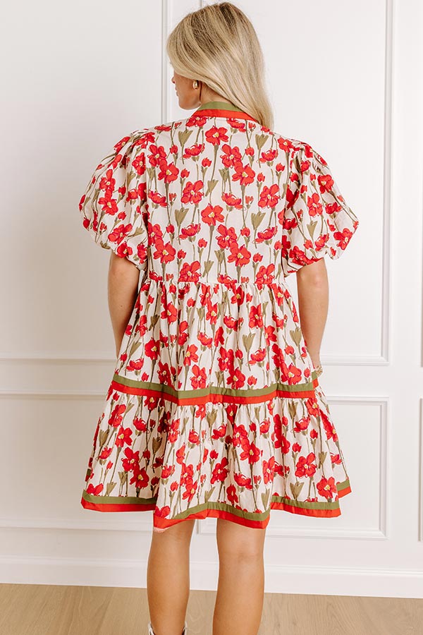 Fresh Horizon Floral Mini Dress in Rust Image 4
