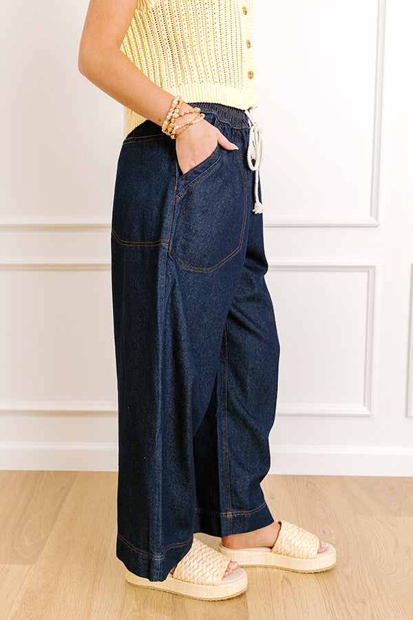The Matilda High Waist Wide Leg Crop Jean in Dark Wash Image 5