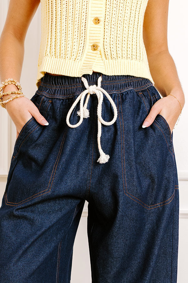 The Matilda High Waist Wide Leg Crop Jean in Dark Wash Image 3
