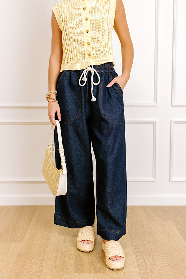 The Matilda High Waist Wide Leg Crop Jean in Dark Wash Image 2