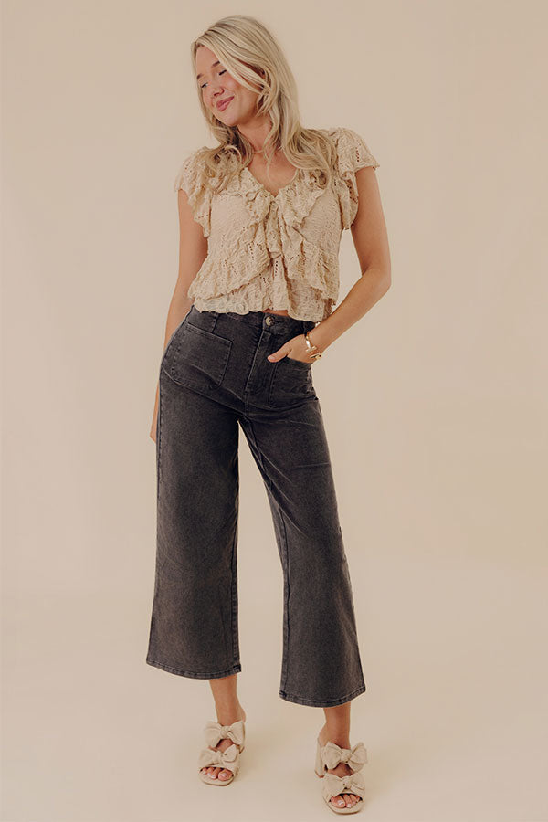 The Lana High Waist Wide Leg Jean in Vintage Black Image - 5