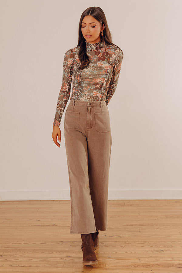 The Lana High Waist Wide Leg Jean in Mocha Image - 1