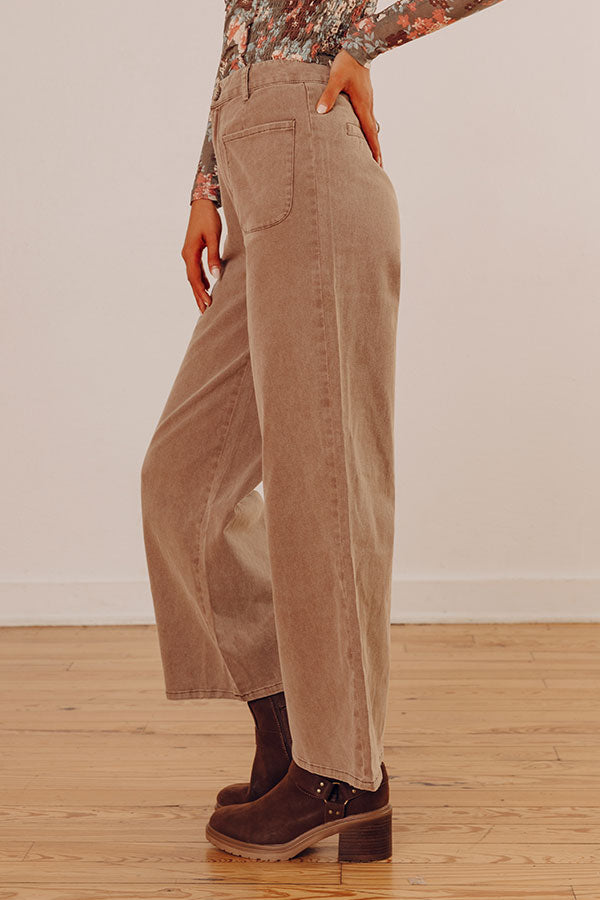 The Lana High Waist Wide Leg Jean in Mocha Image - 2
