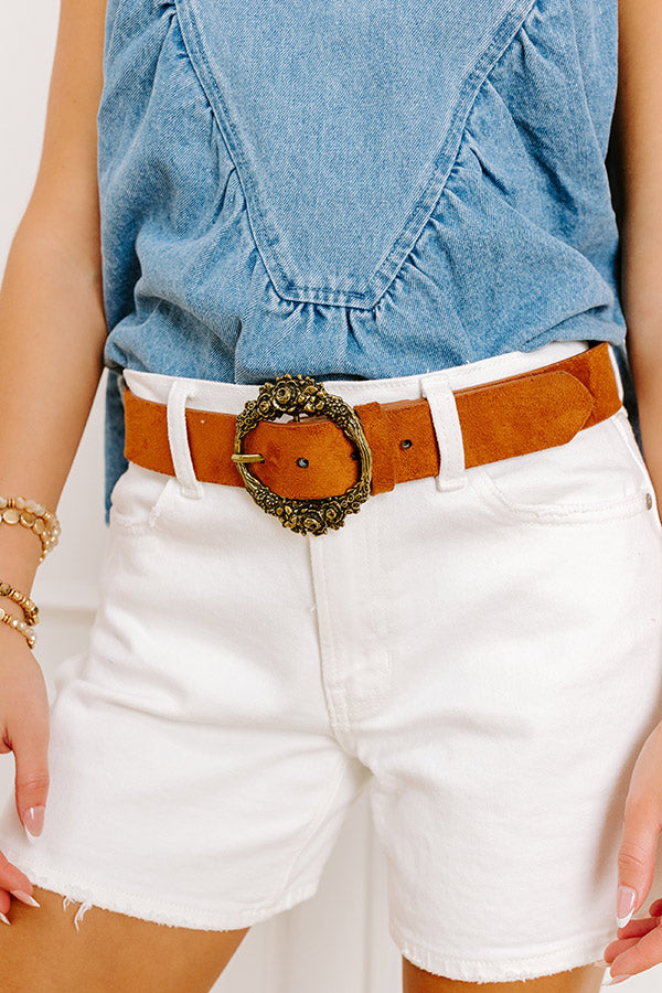 Chic Lifestyle Faux Suede Belt in Brown Image 2