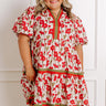 Fresh Horizon Floral Mini Dress in Rust Curves Image 1