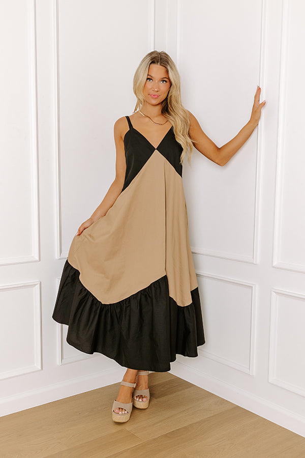 Casual Stroll Color Block Midi Dress  Image 1