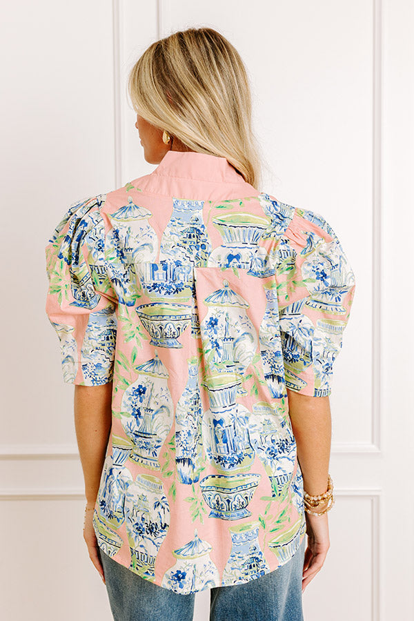 Tuscan Terrace Button Down Top Image 5