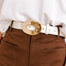 Luxe Lifestyle Faux Leather Belt in White Image 1