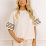 Villa Brunch Shift Top in Cream Image 1