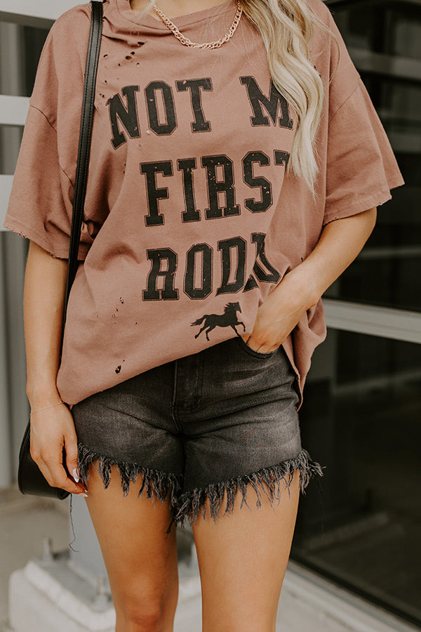 Not My First Rodeo Distressed Oversized Tee Image 3