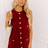 Martini Muse Button Down Mini Dress in Wine Image 1