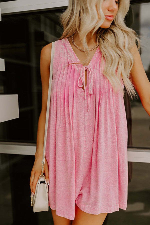 Midtown Chic Linen-Blend Romper in Pink Image 3