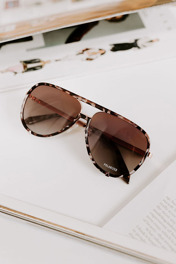 Quay High Profile Polarized Aviator Sunnies in Tortoiseshell   Image 1