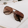 Quay High Profile Polarized Aviator Sunnies in Tortoiseshell   Image 1