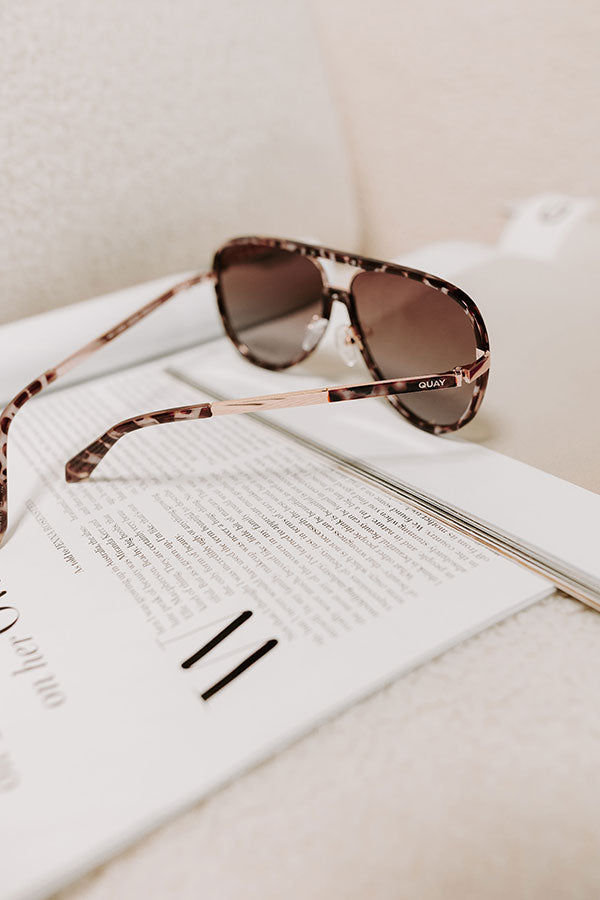 Quay High Profile Polarized Aviator Sunnies in Tortoiseshell   Image 2