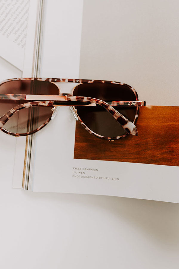 Quay High Profile Polarized Aviator Sunnies in Tortoiseshell   Image 3