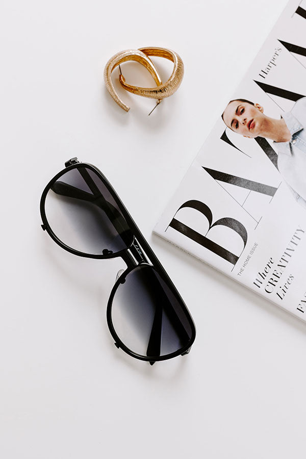 Quay High Profile Aviator Sunnies in Matte Black Image 1