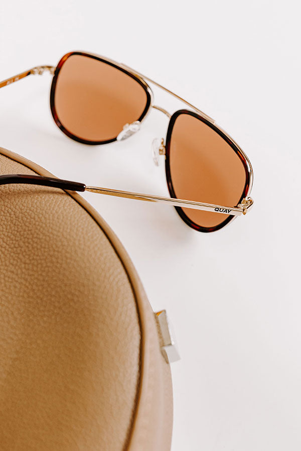 Quay All In Medium Aviator Sunnies in Tortoiseshell  Image 2