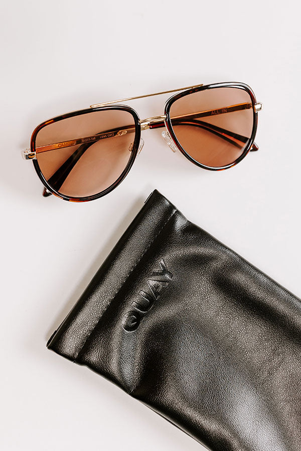 Quay All In Medium Aviator Sunnies in Tortoiseshell  Image 4