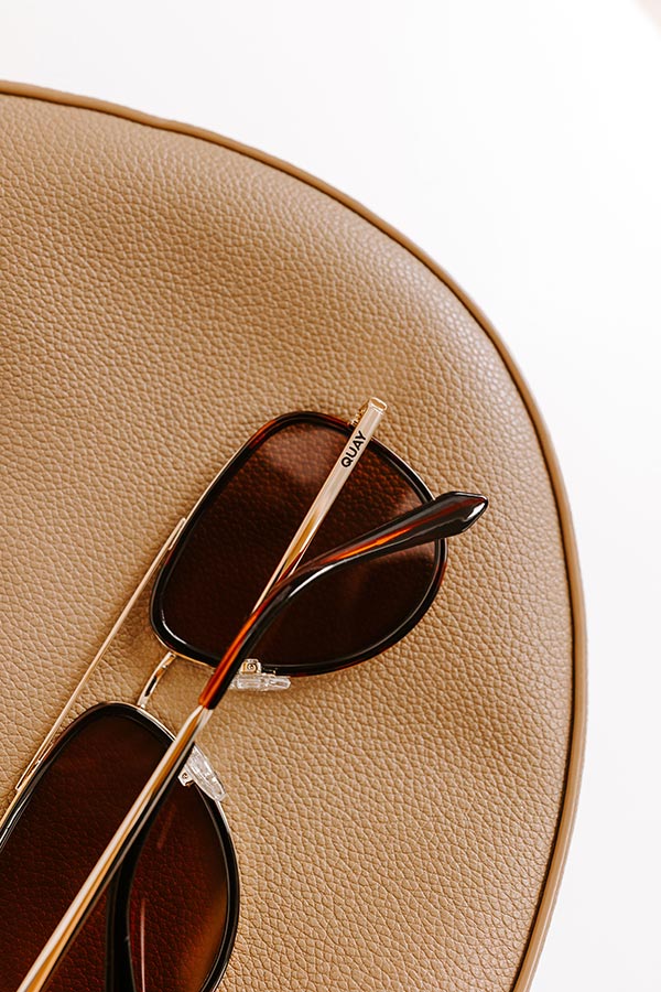 Quay All In Medium Aviator Sunnies in Tortoiseshell  Image 3