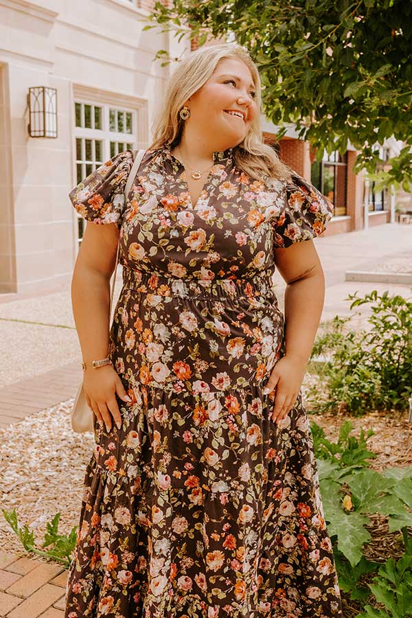 Falling For You Floral Maxi Dress Curves Image 3