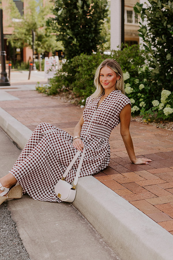 Harvest Stroll Gingham Midi Dress Image 1