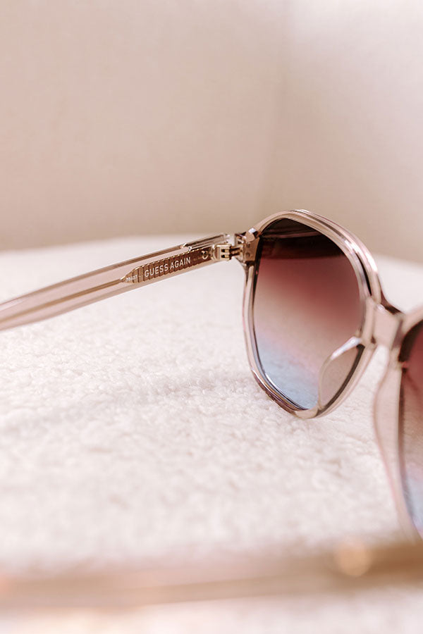 Quay Guess Again Oversized Sunnies in Brown Image 3