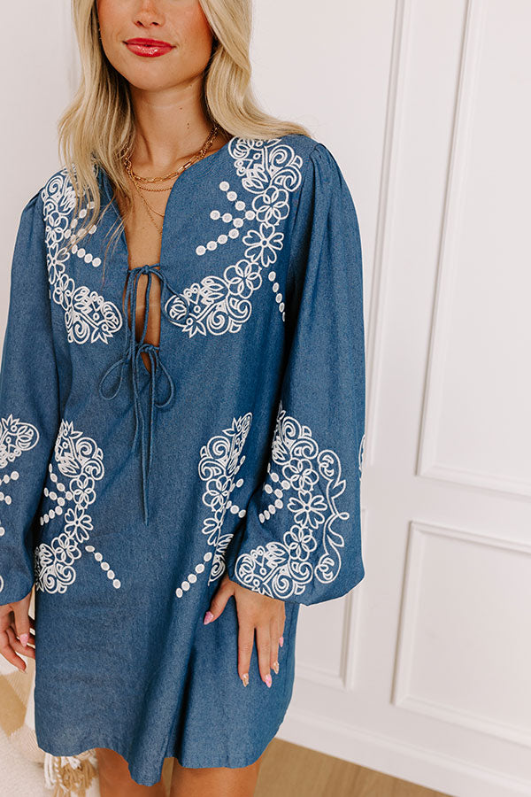Brunch Chic Embroidered Mini Dress Image 5
